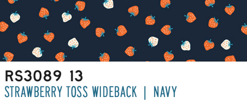 108" Strawberry Toss in Navy RS3089 13 - Ruby Star Society Sold by the Yard